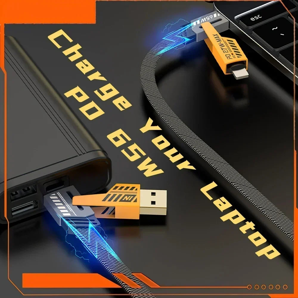 65W 4 in 1 Fast Charging USB Data Cable - Smarsty