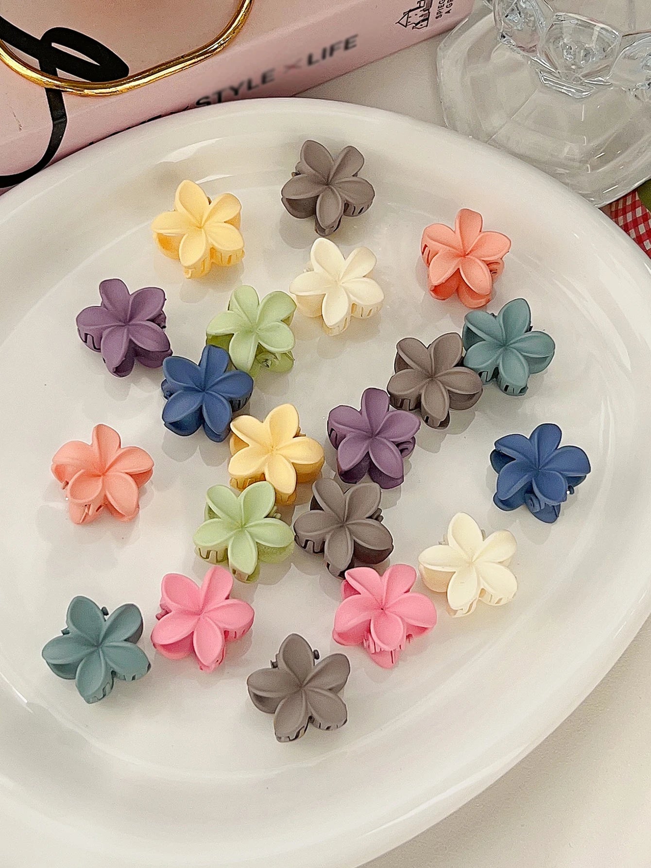 Mini Flower Hair Clips Pack Creaseless Claw Clips For Bangs - Smarsty