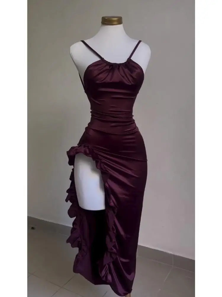 2024 Europe and the United States explosive new cross-border dress summer senior sense Y2K sexy halter Spice Girl dress - Smarsty