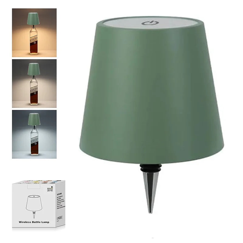Wireless Touch Control Bottle Lamp with Dimmable Colors - Smarsty