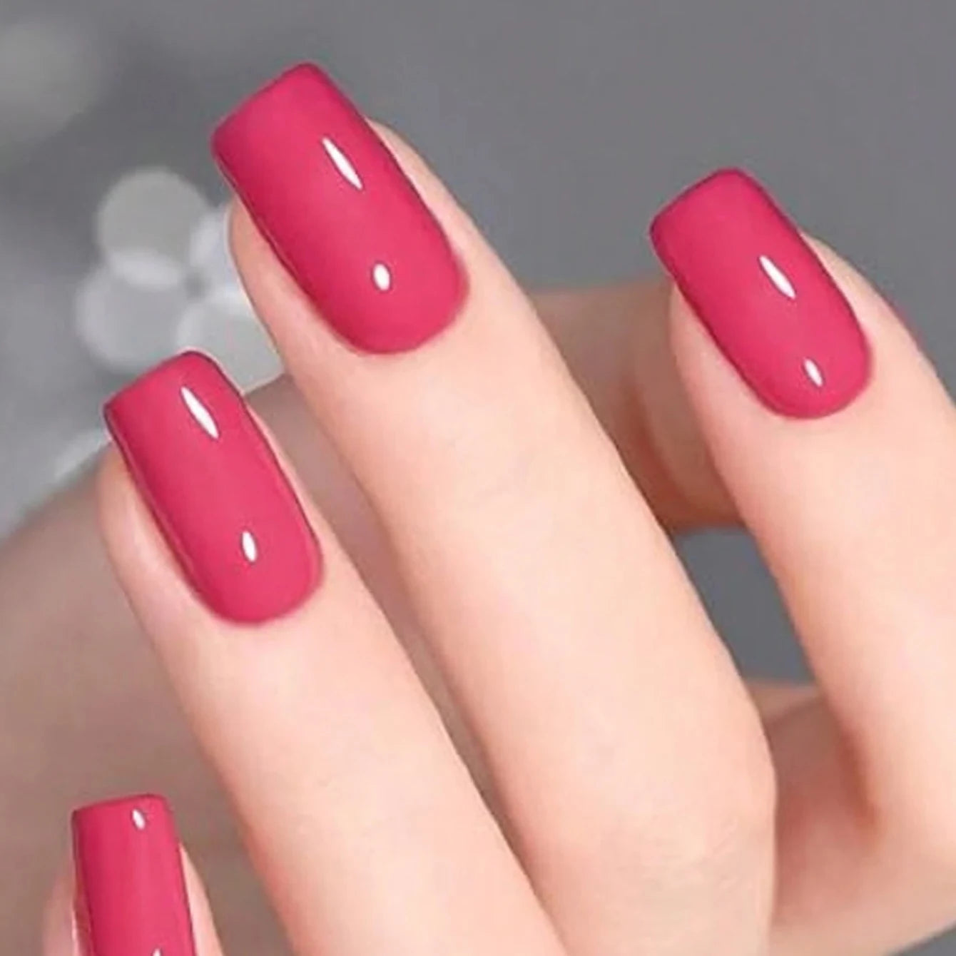 Medium White Square Press On Nails 24PCS for Parties - Smarsty