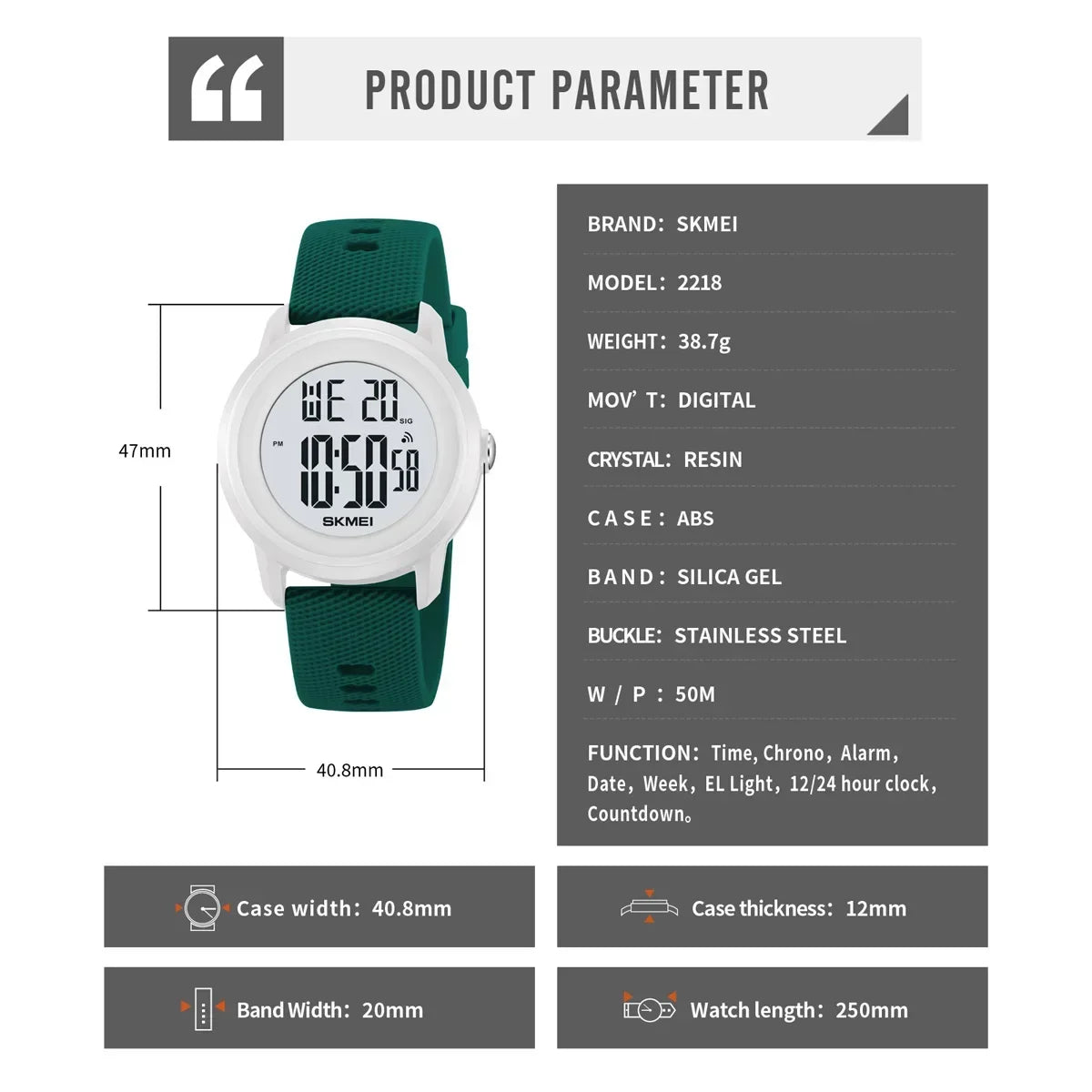 SKMEI 2218 Waterproof Digital Sport Watch for Men - Smarsty