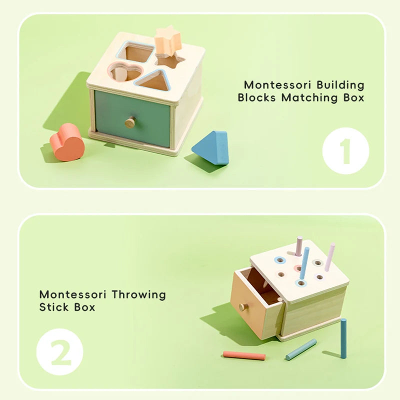 Wooden Color Shape Sorting Toys Drawer Box Busy Board Matching Game Fine Motor Sensory Toys Montessori Learning For Baby Gifts - Smarsty