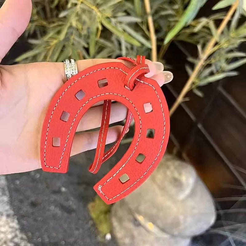 10 Colors Women and Girls PU Leather Horse Hoof Horseshoe Keychain Handbag Holder Charm Bag Purse Accessories for Handbags - Smarsty