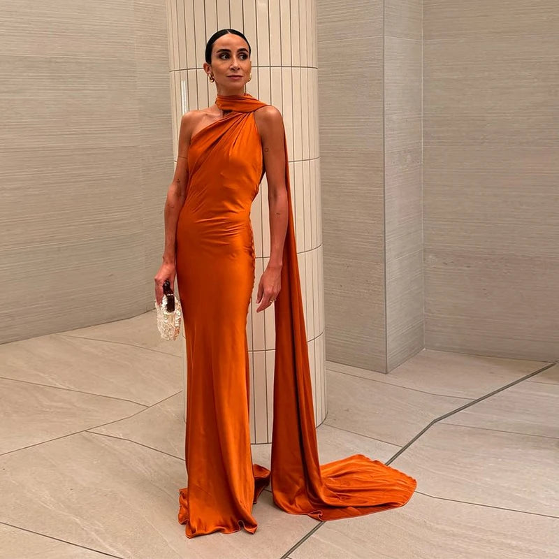 Elegant Solid Ribbon Women Halter Dress Off Shoulder Sleeveless Backless Slim Female Maxi Dresses 2025 Summer New Chic Lady Robe - Smarsty