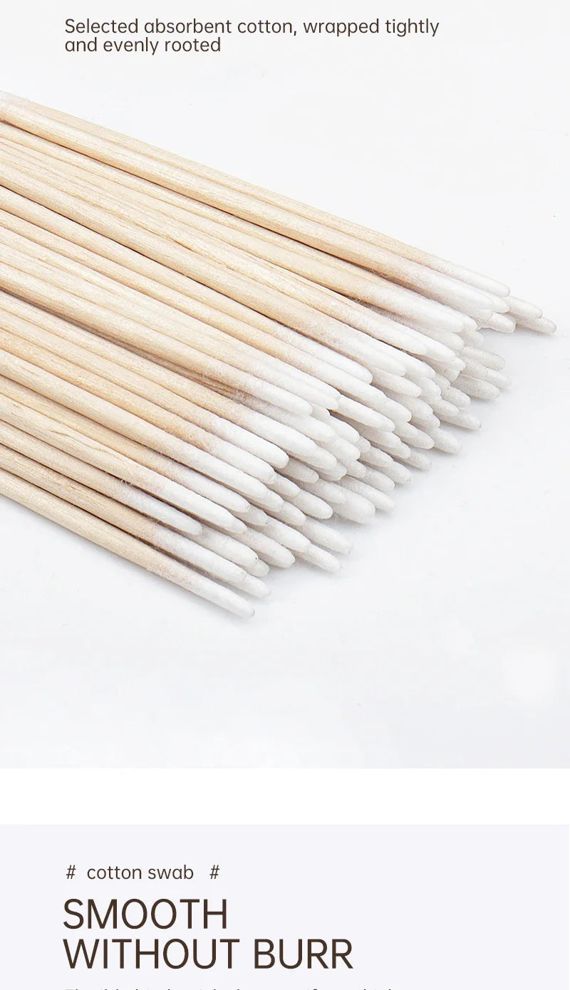 Disposable Wood Cotton Swabs for Eyelash Extensions - Smarsty