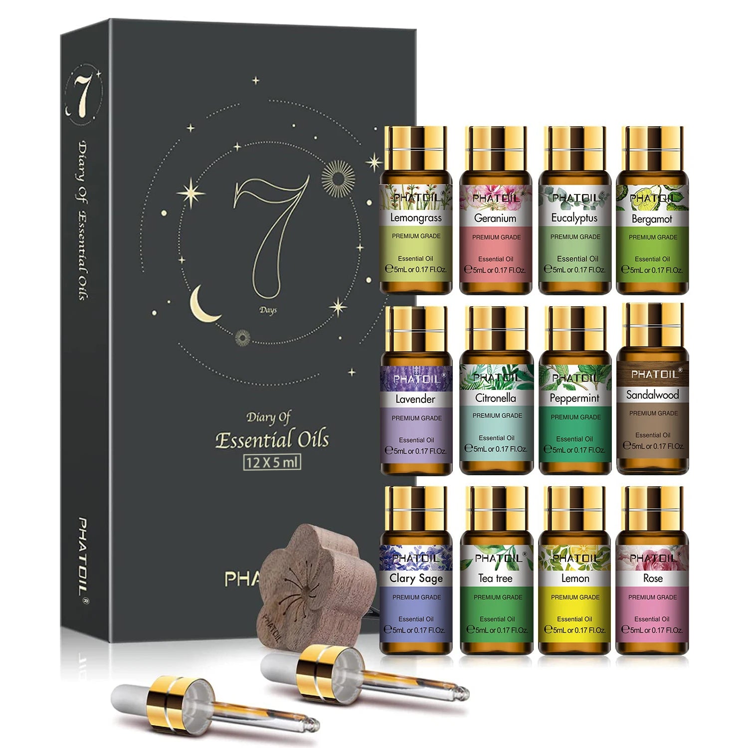 PHATOIL 15 Piece Essential Oils Set for Relaxation - Smarsty