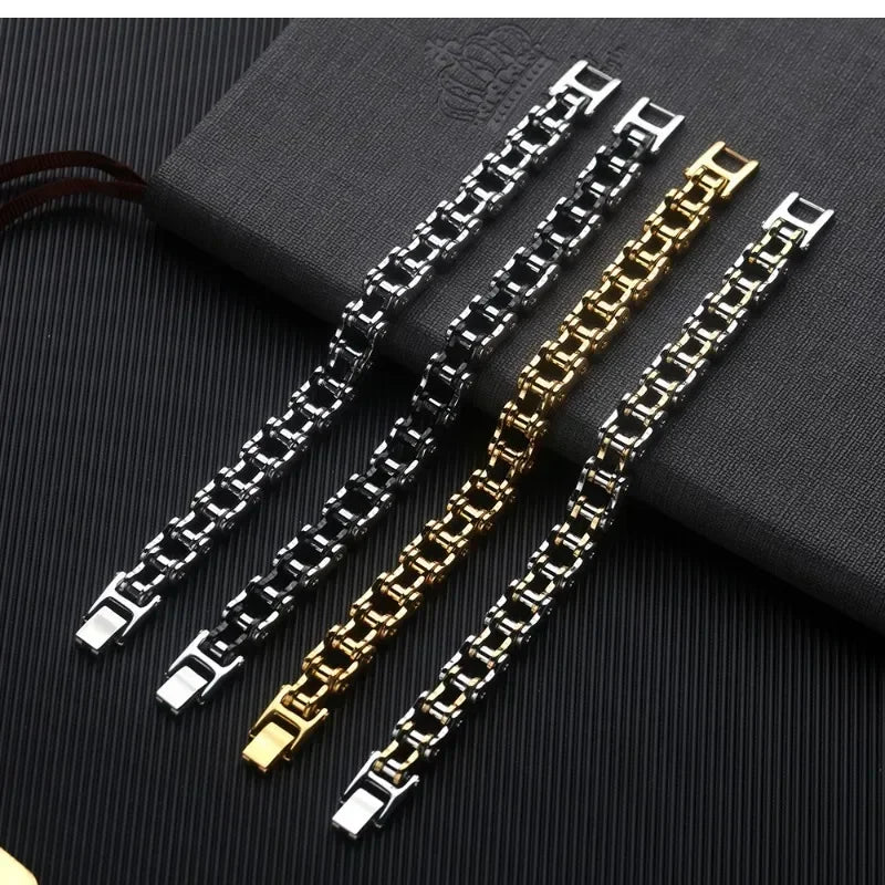 Stainless Steel Biker Chain Bracelet for Men Durable Fashion Jewelry - Smarsty