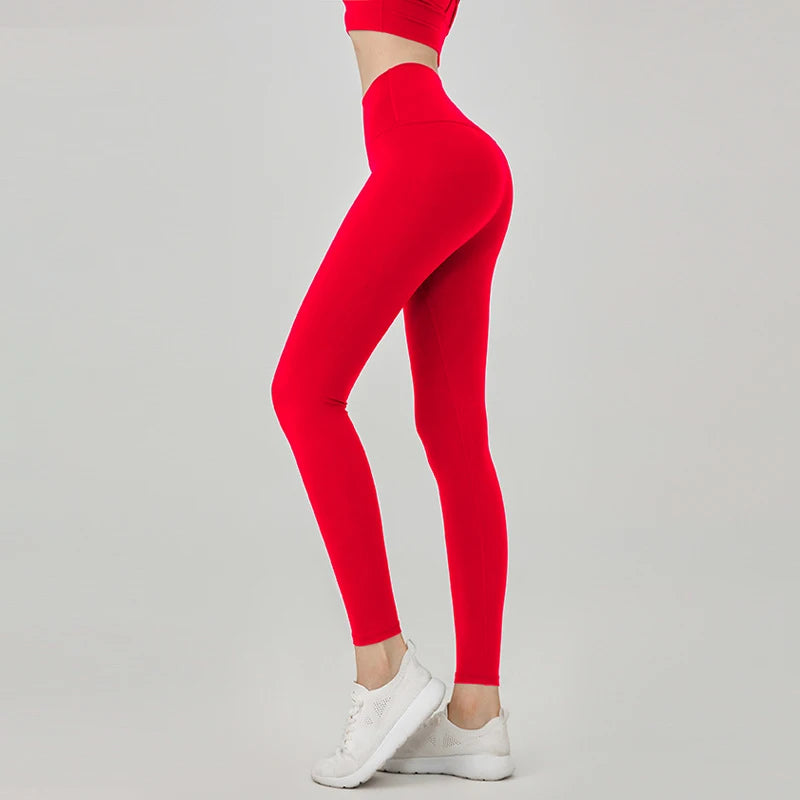 Naked feeling Yoga Leggings Women High Waisted Hip Lifting Fitness Leggings Running Cycling Pants Breathable Sports Leggings - Smarsty