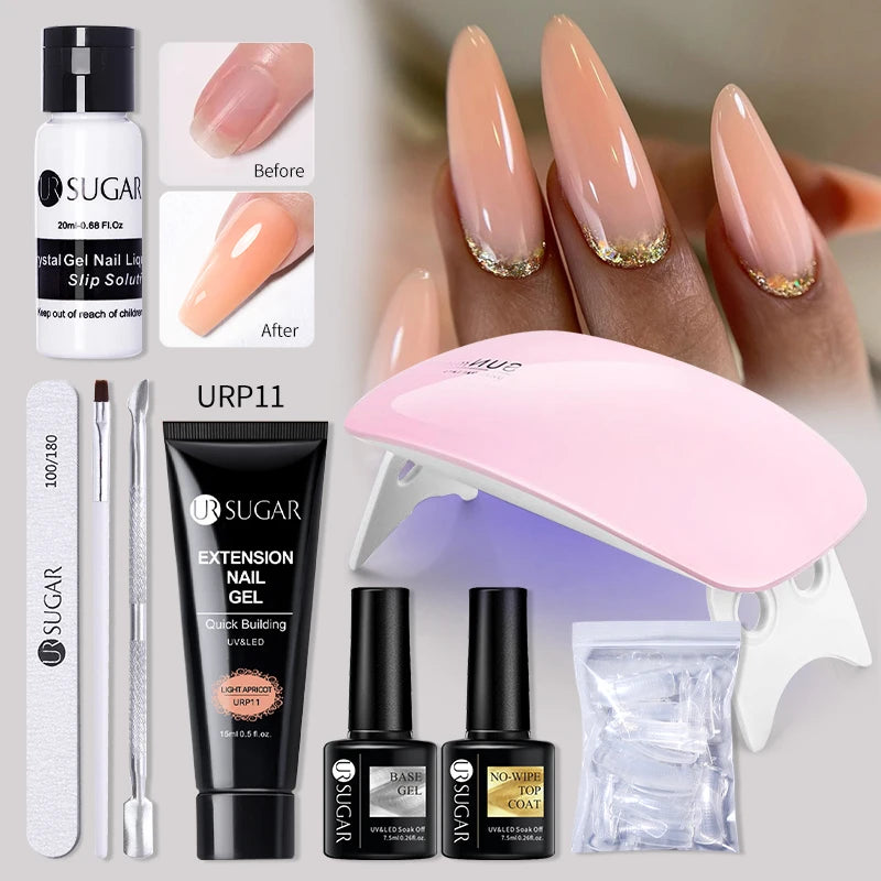 Nude Glitter Gel Nail Polish Kit for Long-Lasting Manicure - Smarsty