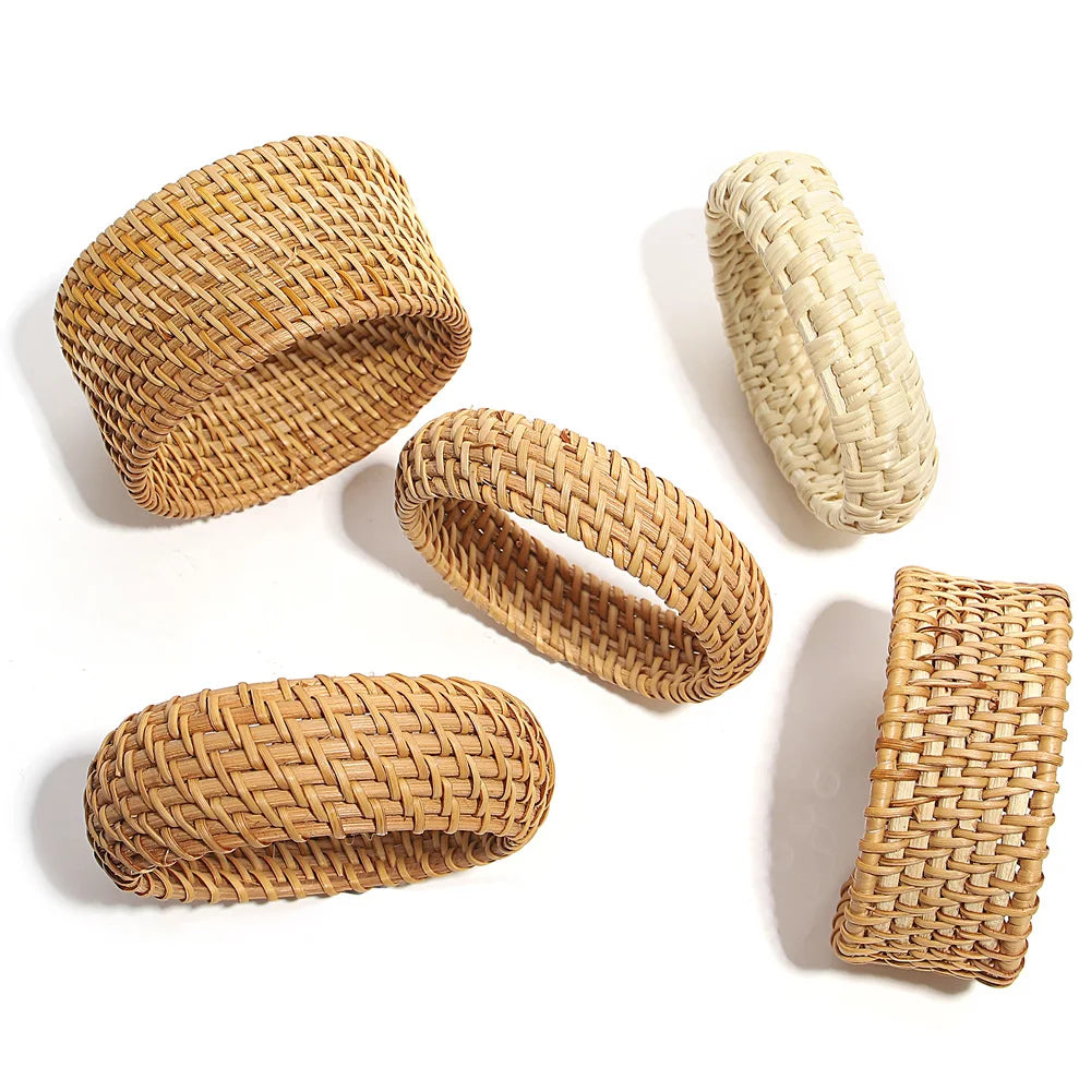 Boho Bamboo Rattan Weave Bracelet for Women - Smarsty