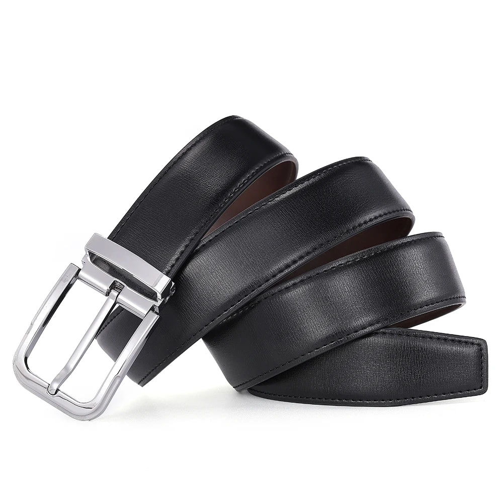 Men's Leather Cowskin Belt High Quality Fashion Waist Strap - Smarsty