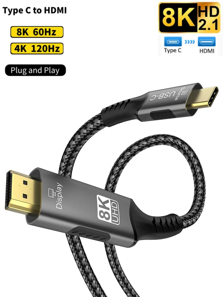 8K USB C to HDMI Cable for High-Speed Streaming - Smarsty