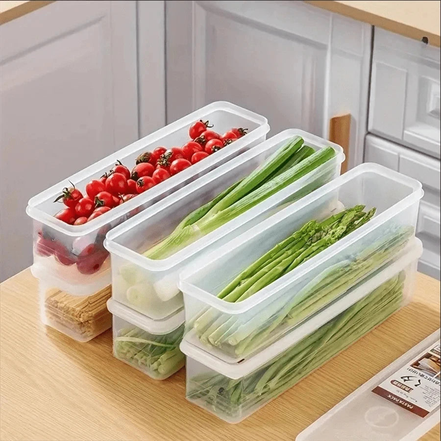 1/2/4Pcs Refrigerator Storage Boxes With Lid Plastic Fresh Keeping Box Kitchen Scallions Cilantro Eggs Noodles Sealed Container by Smarsty