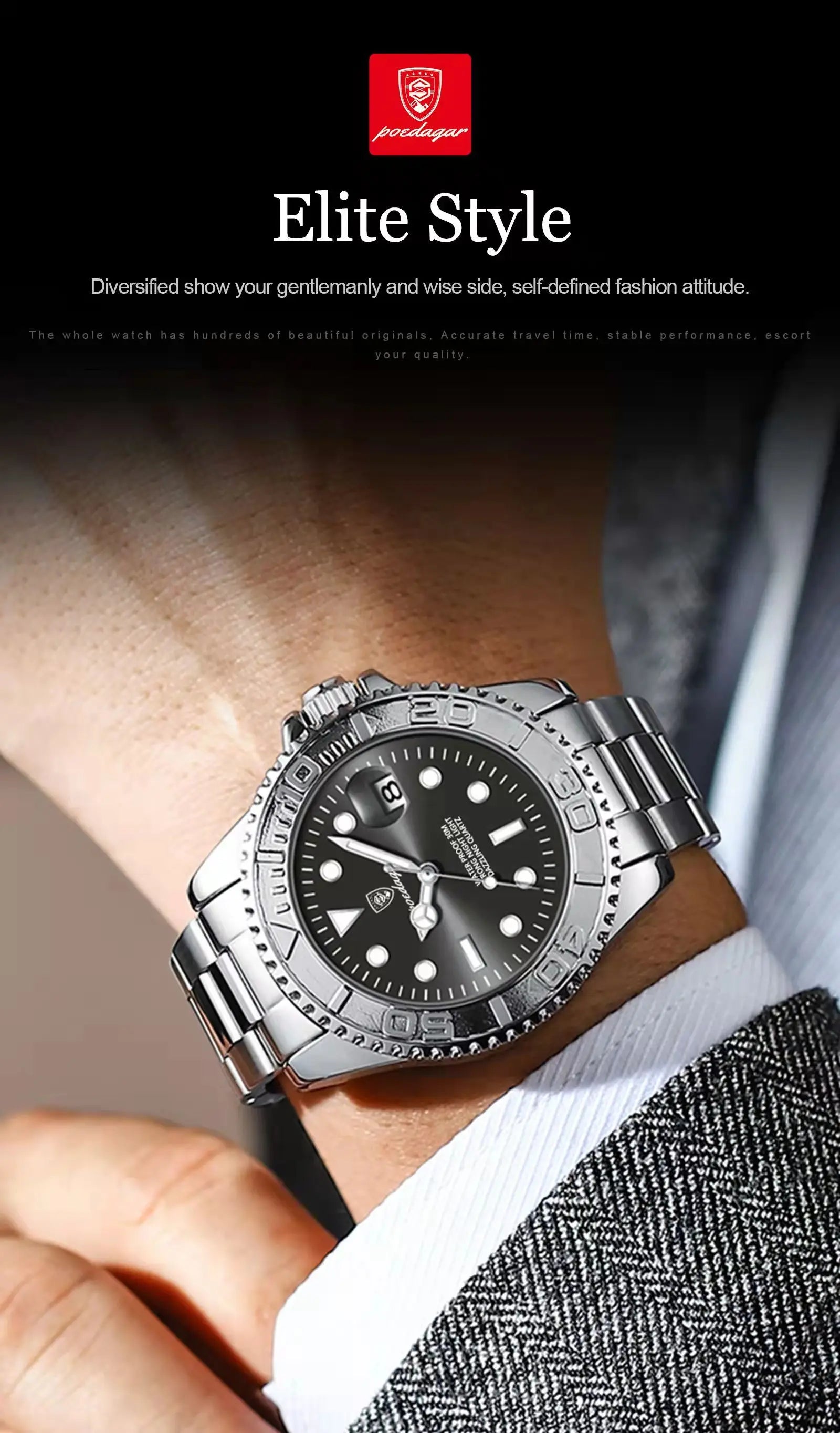 Luxury Waterproof Men's Quartz Watch with Luminous Features - Smarsty