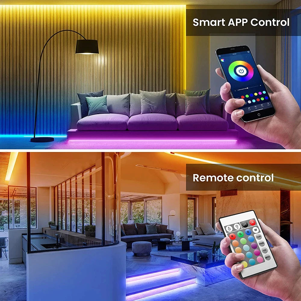 Smart LED Strip Lights with Bluetooth Control for Home Decor - Smarsty