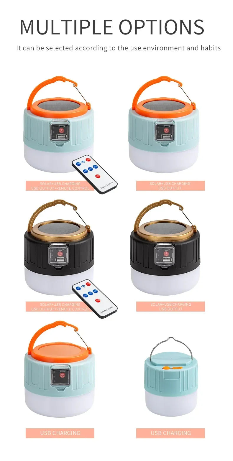 High Power LED Camping Light USB Rechargeable Bulb Outdoor Tent Lamp Portable Lantern Emergency Lighting Lights For BBQ Hiking by Smarsty