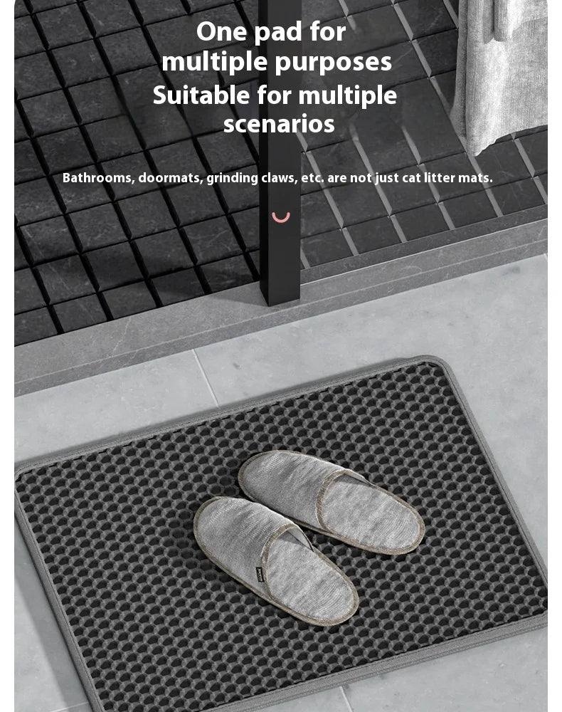 Large Cat Litter Mat Waterproof Double Layer Non Slip Litter Box Tray Pad Washable Durable Pet Toilet Training Mat - Smarsty