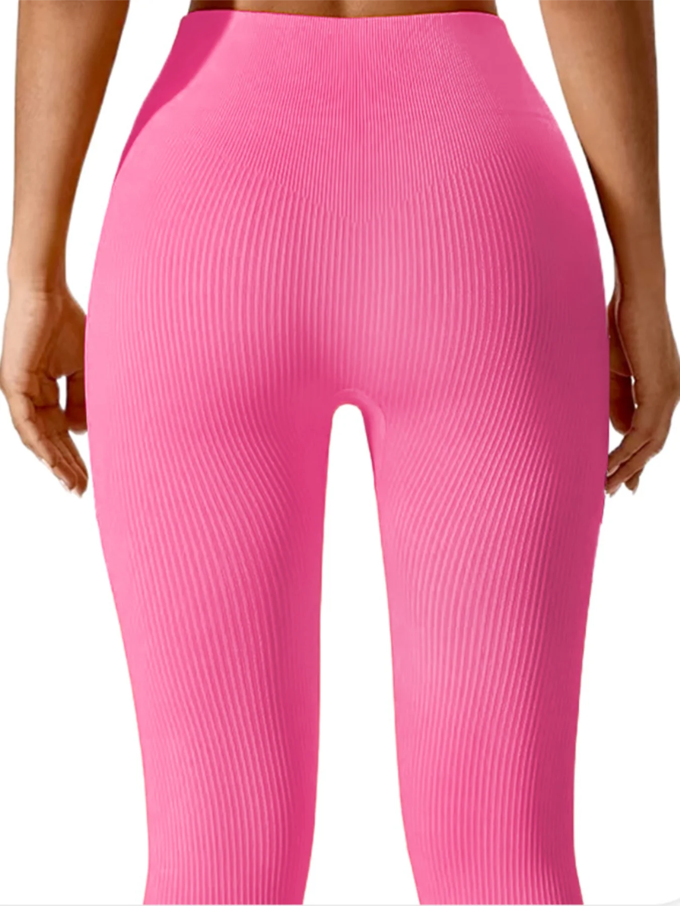 High Waisted Seamless Yoga Leggings, Ribbed Sportswear Tights, Fitness Apparel for Women, Gym and Casual Wear For Fall & Winter - Smarsty