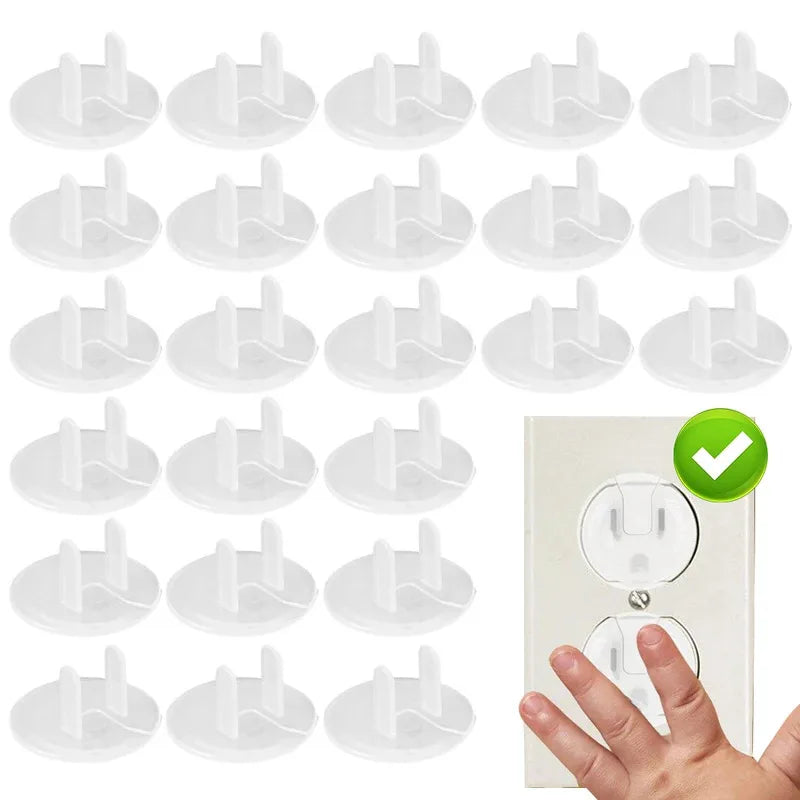 10/20PCS Childproof Outlet Covers – US Standard Baby Safety Plugs, Clear Electrical Socket Protectors for Home & Export