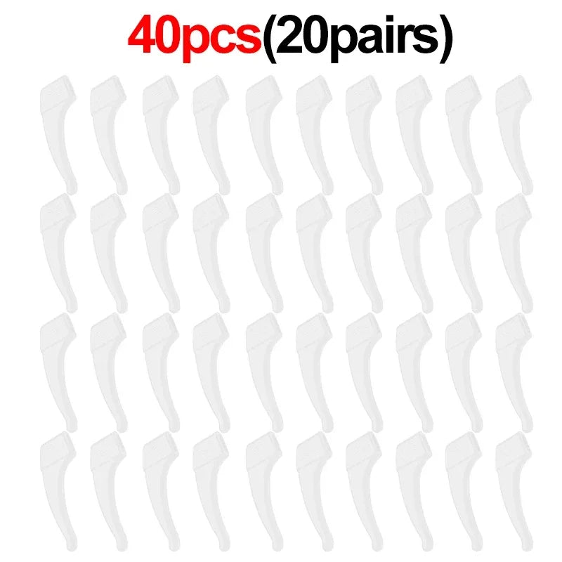 2/40pcs Silicone Ear Hook Anti-slip Glasses Leg Ear Sleeve Bracket Fastener Sunglasses Accessories Grip Anti-fall Eyewear Holder - Smarsty