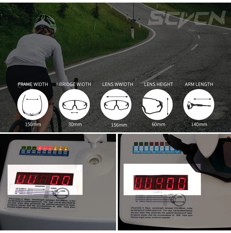 SCVCN UV400 Sport Cycling Glasses Road Sunglasses Bicycle Eyewear Mountain Bike MTB Cycl Goggles running glasses