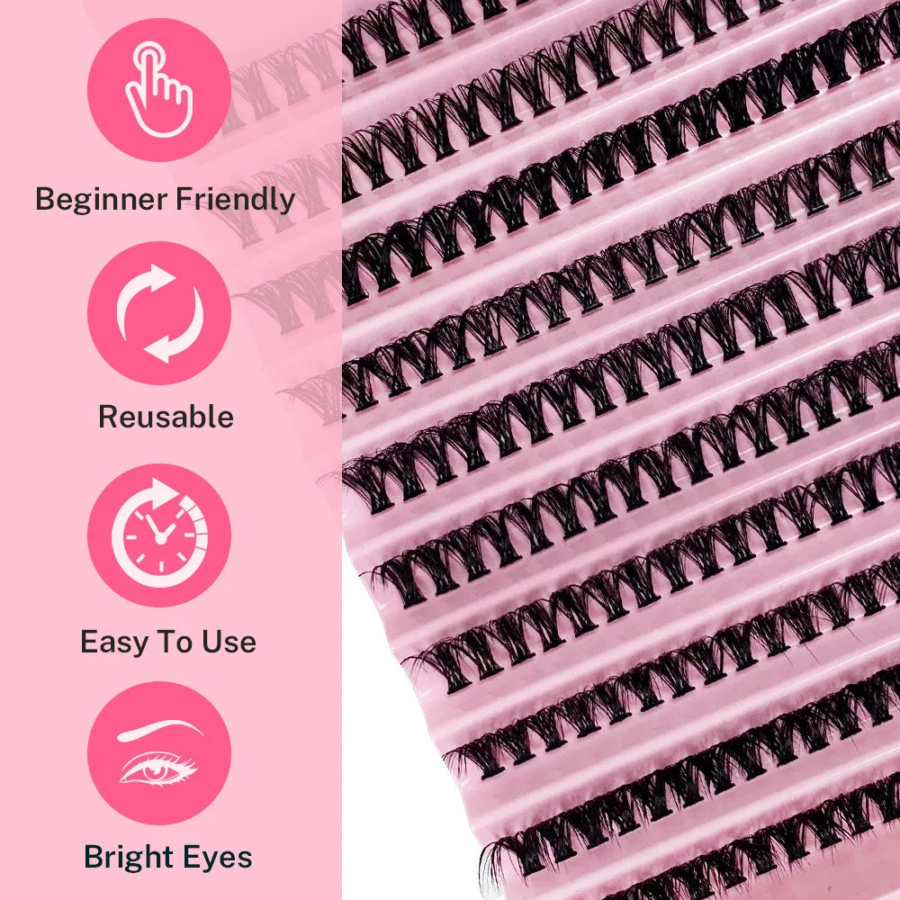 MJ Individual Cluster Lashes for Natural Volume Extensions - Smarsty