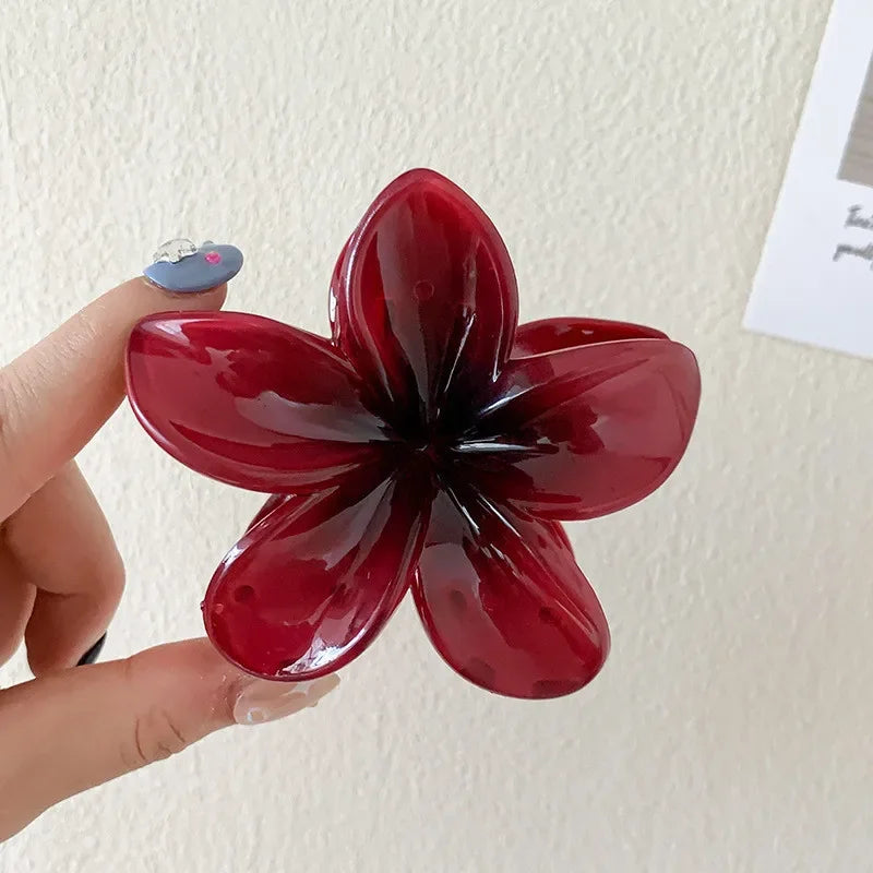 Gradient Large Flower Acrylic Hair Clip Boho Beach Accessory - Smarsty
