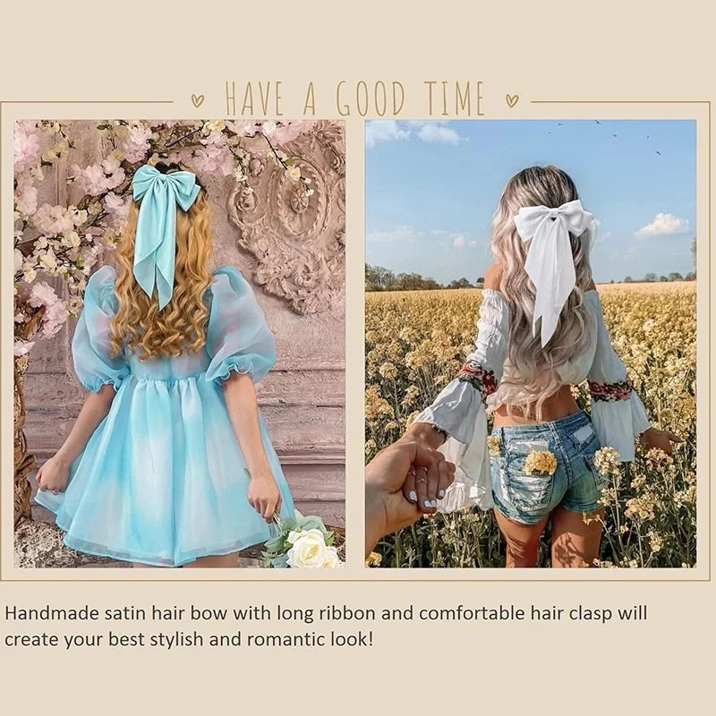 Extra Large Satin Bow Hairpin for Women - Smarsty