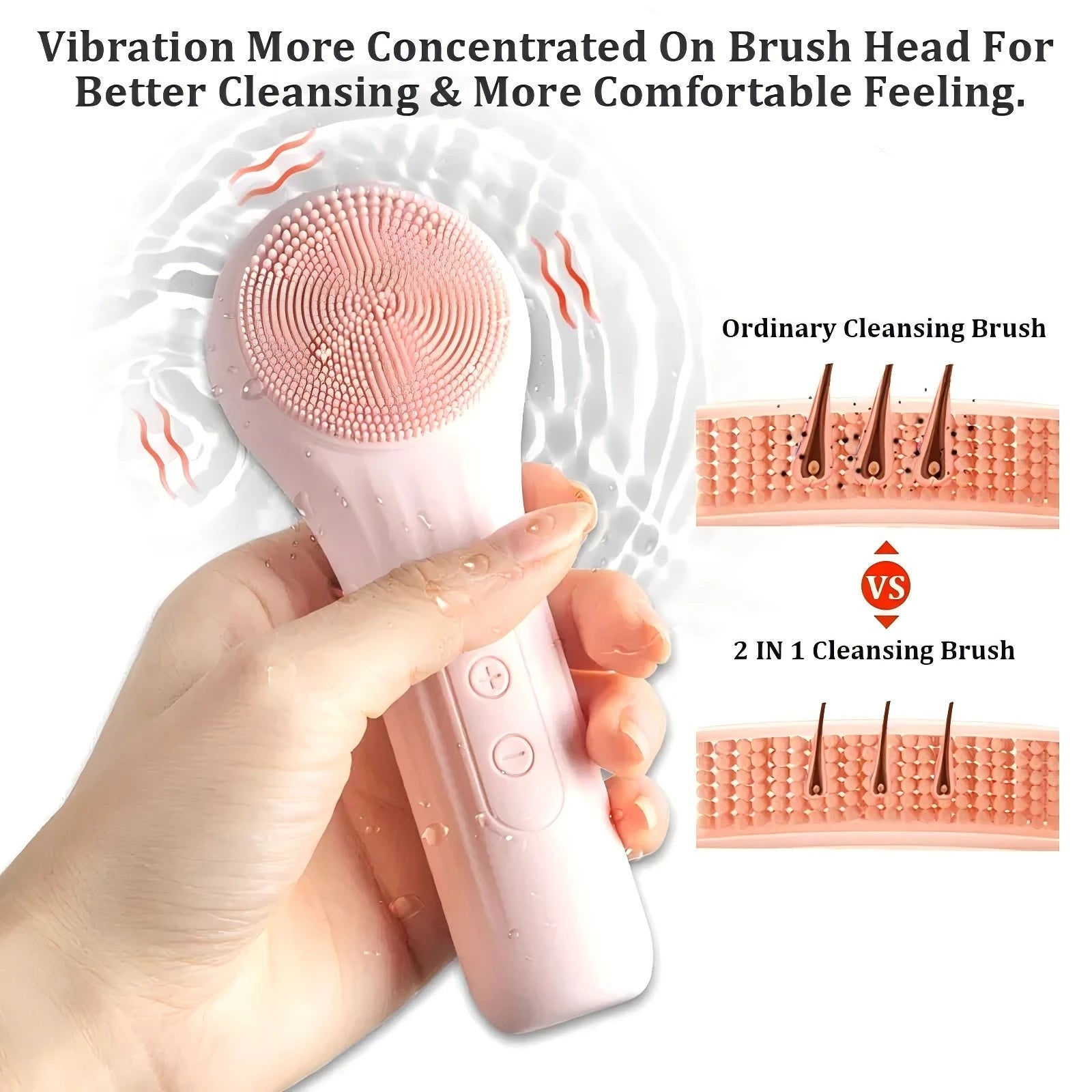 Electric Silicone Face Scrubber with Heating Vibration - Smarsty
