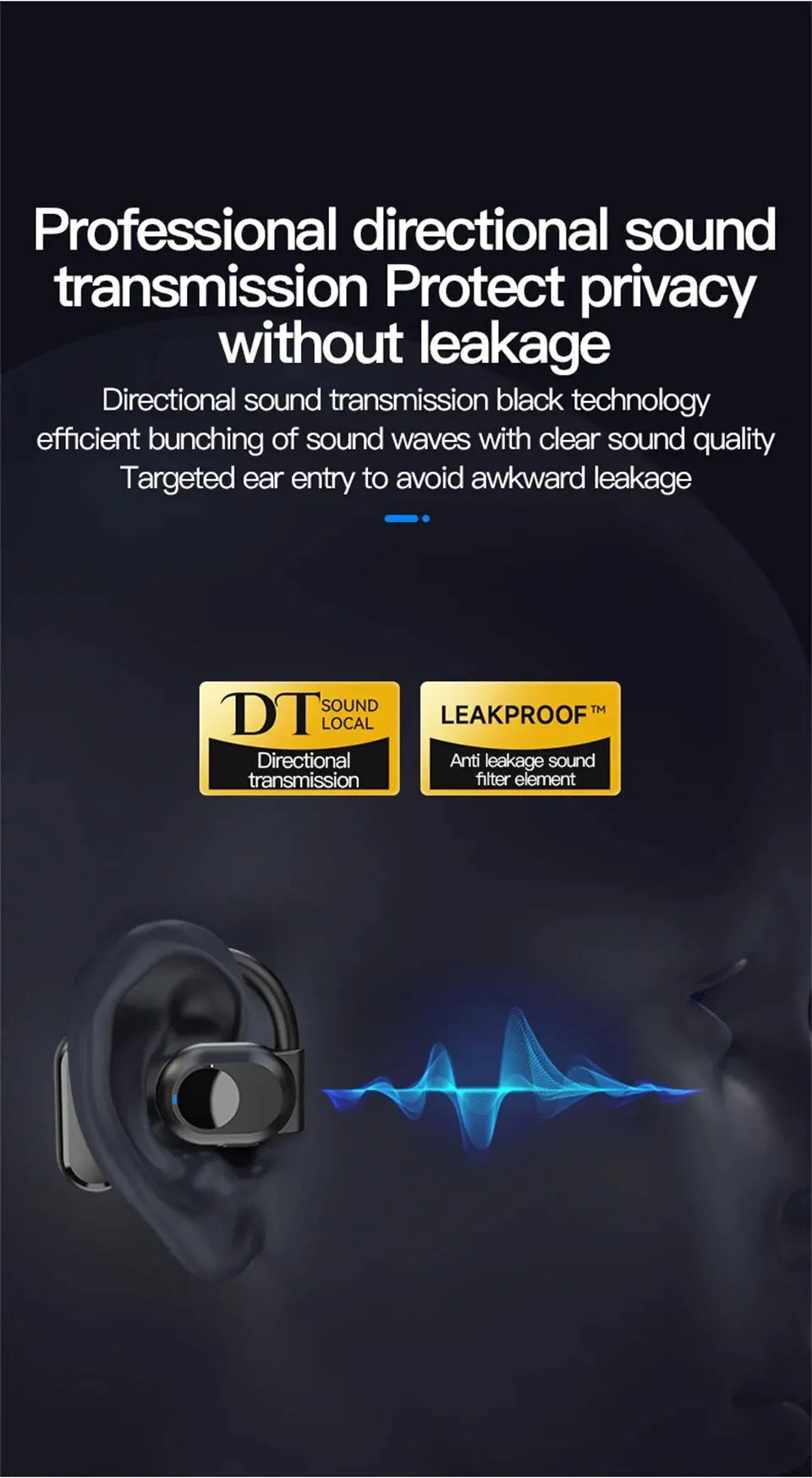 Wireless Bluetooth Headphones Bone Conduction Noise Canceling - Smarsty