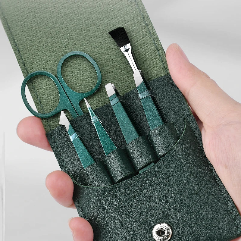 Colorful Stainless Steel Eyebrow Tweezers Set for Precision Hair Removal - Smarsty