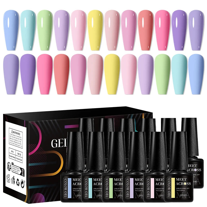 12Pcs Macaron Gel Nail Polish Set For Long Lasting Manicure - Smarsty