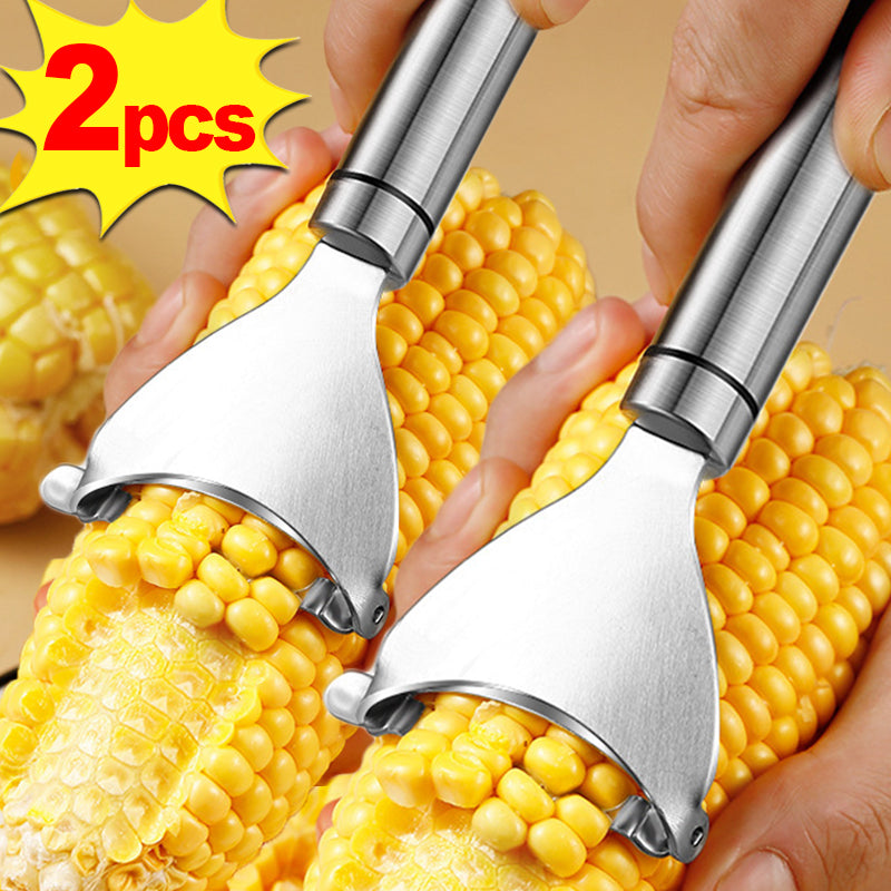 Stainless Steel Corn Peeler Serrated Corn Stripper Peelers Cob Shaver Planer Thresher Cutter Kitchen Fruit Vegetable Gadget Tool by Smarsty
