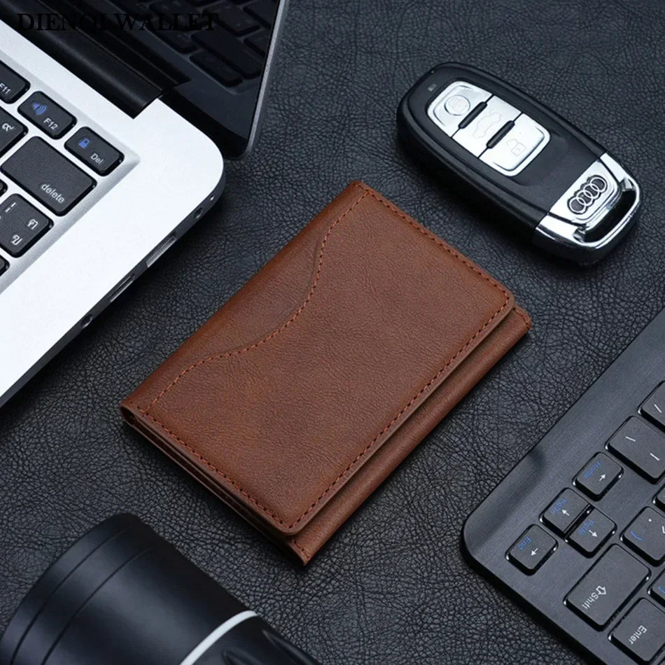 Men Magsafe Card Holder Unisex PU Leather Magnetic Cardholder Card Bag Wallet for Apple for IPhone 16 15 14 13 12 Pro Max Mini
