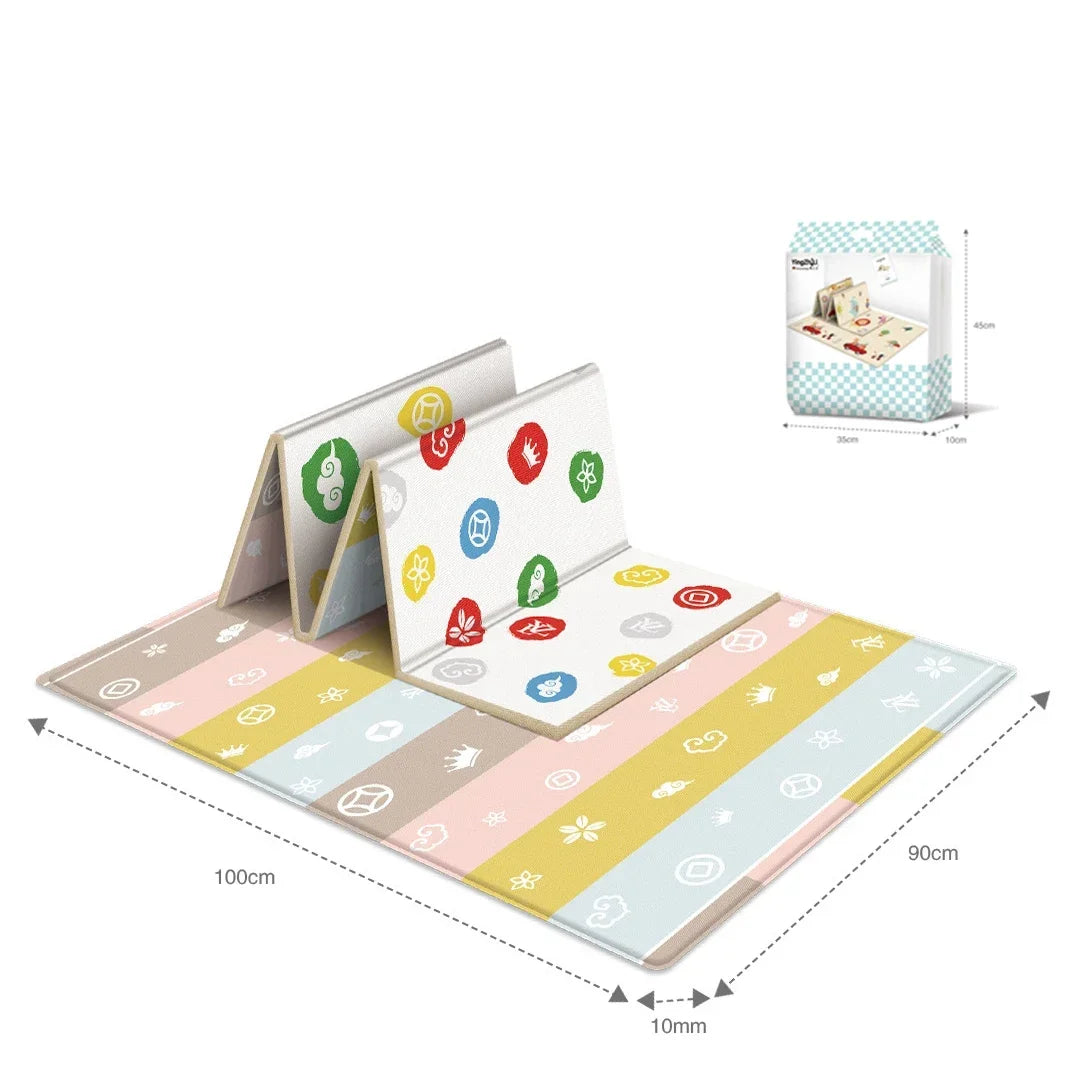 Foldable Baby Play Mat Children's Double-sided Pattern Protection Non-slip Activity Carpet Children's Educational Activity Mat by Smarsty