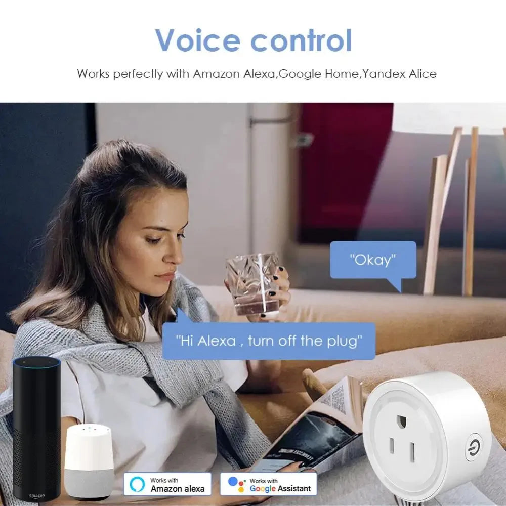 Tuya Smart Wifi Plug US Standard Wireless Outlet 10A Remote Control Smart Home Appliances Work With Alexa Google Home - Smarsty
