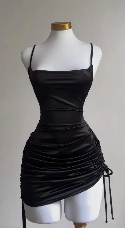 2024 Europe and the United States explosive new cross-border dress summer high sense lace-up sexy halter spice bag hip skirt - Smarsty