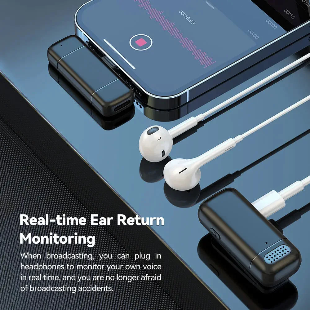 Wireless Lavalier Microphone with Digital Display and Noise Reduction - Smarsty