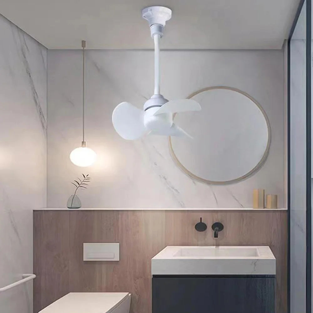 Indoor Ceiling Fan Light E27 Base/USB Light Bulb Fan with Socket Hose Extender Small Ceiling Fan Light for Bedroom Living Room