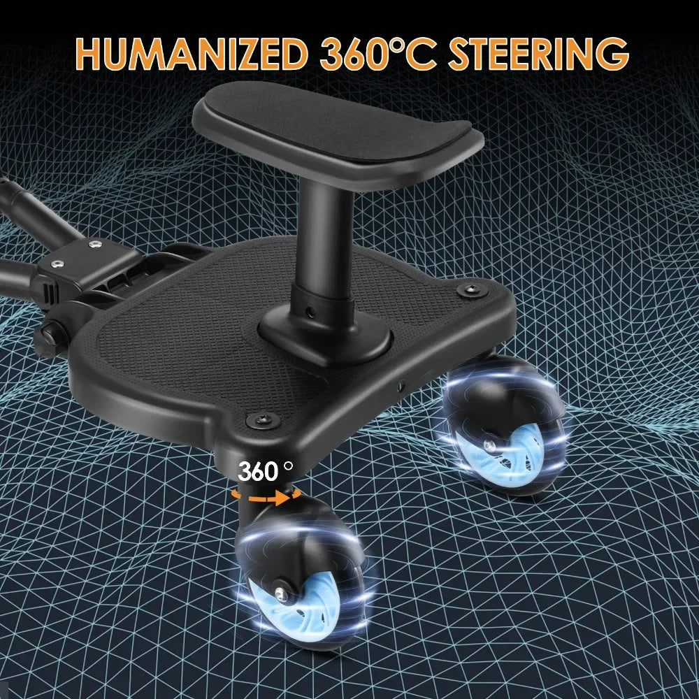 Universal Strollers Step Board Adapter with Seat Second Child Jogger Twins Scooter Baby Pram Hitchhiker Bumper by Smarsty