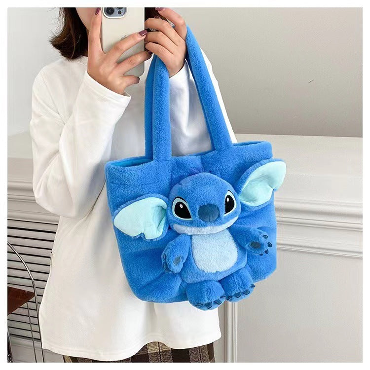 Disney Stitch Plush Shoulder Bag Cute Strawberry Bear - Smarsty