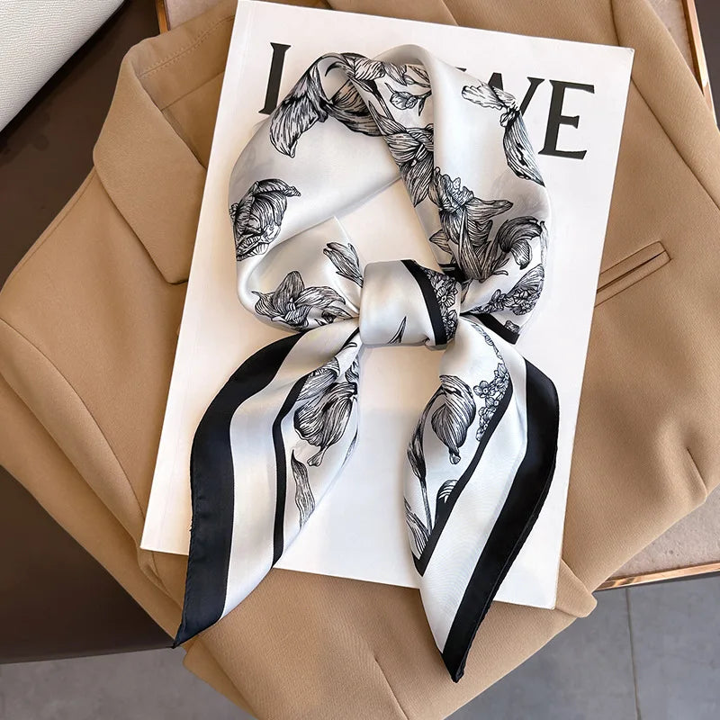Satin Silk Square Scarf for Women Sun Protection - Smarsty