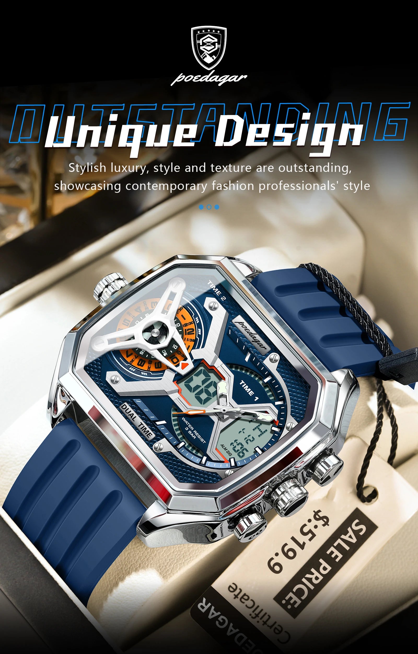 Luxury Men’s Luminous Quartz Watch with LED Calendar - Smarsty