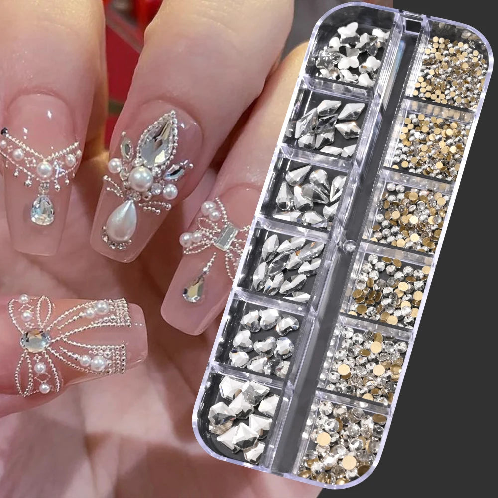 Mixed Nail Rhinestones with Shiny Clear Colors for Stunning Nail Art - Smarsty
