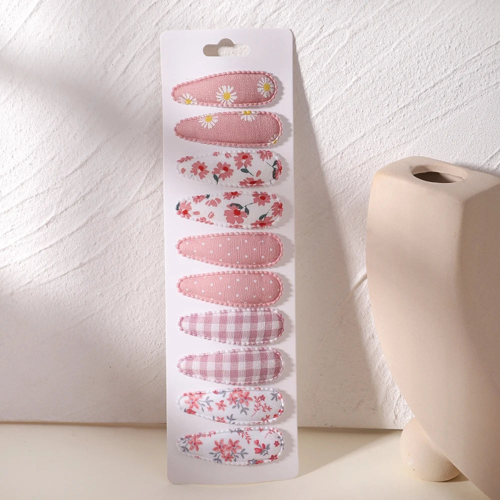10 Pcs Cotton Alloy Hair Clips for Kids - Smarsty