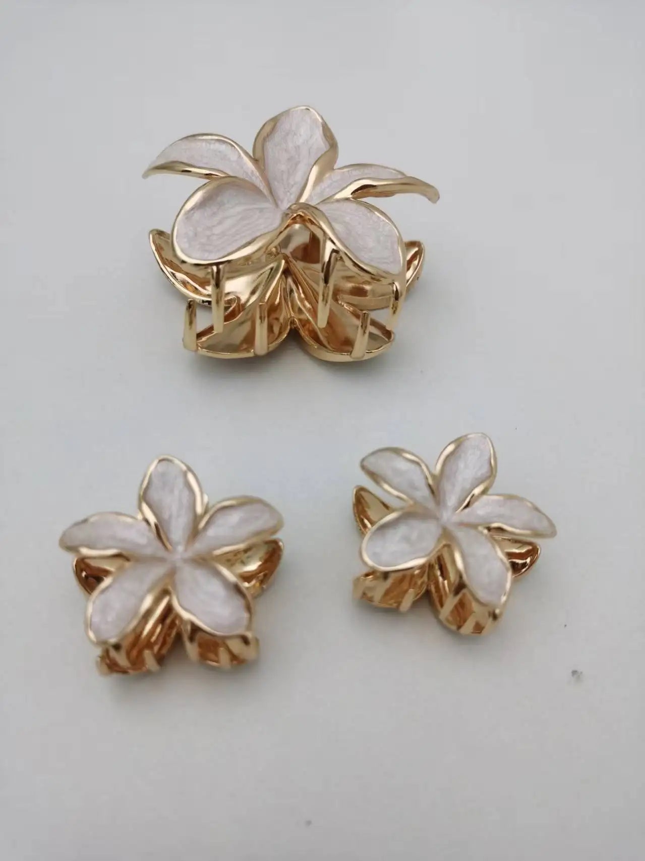 Enamel Lily Hair Clips Set Zinc Alloy Cute Beach For Women - Smarsty