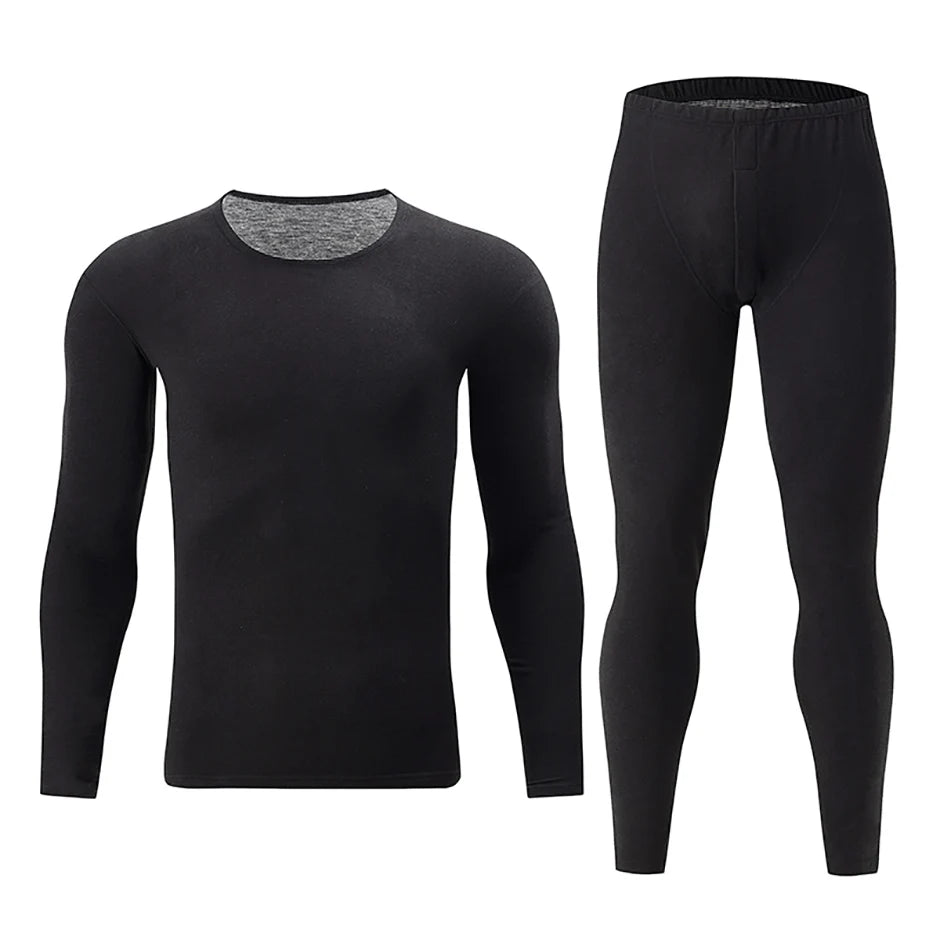 2/4 Pcs Men's Solid Color Simple Autumn And Winter Thermal Underwear Comfortable And Casual Bottoming Underwear Teenagers Pajama - Smarsty