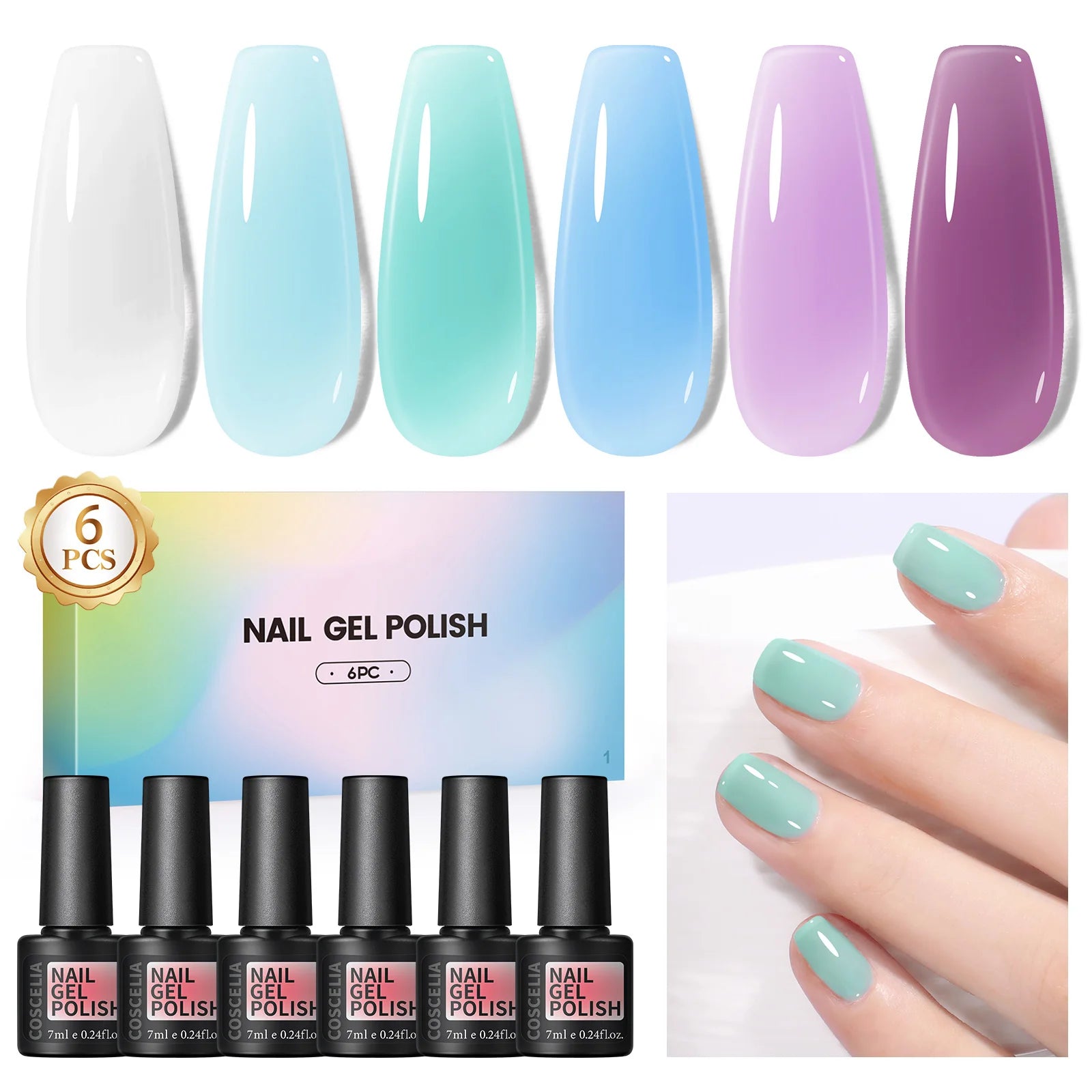 Coscelia Jelly Nail Gel Polish Set for Stunning Nail Art - Smarsty