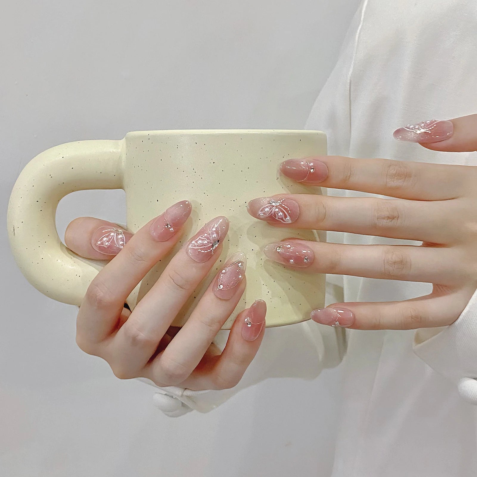 Handmade Blue Aurora Mermaid Press On Nails Set - Smarsty